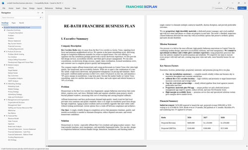 re bath franchise business plan 1