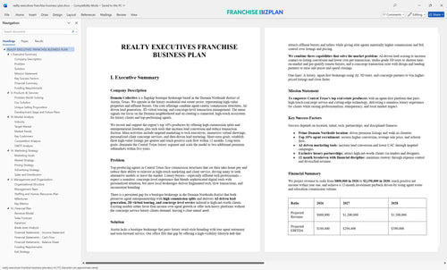 realty executives franchise business plan 1