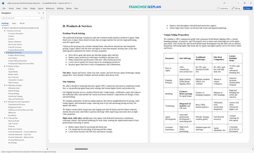 realty one group franchise business plan 2