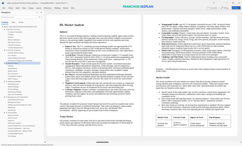 realty one group franchise business plan 3