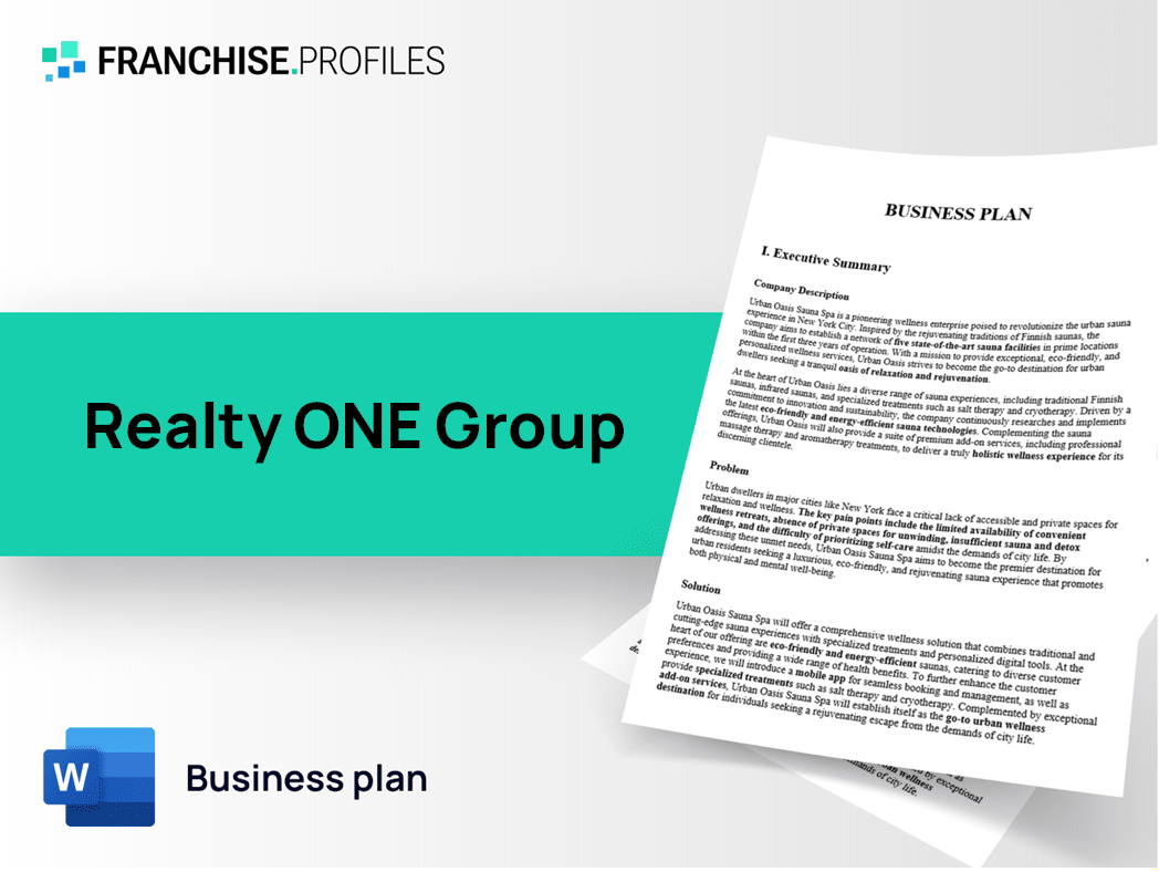 Realty ONE Group Franchise Business Plan Template