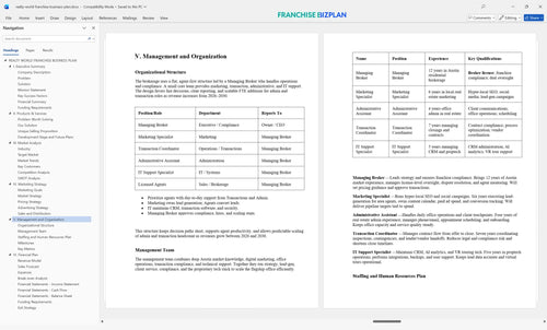 realty world franchise business plan 5