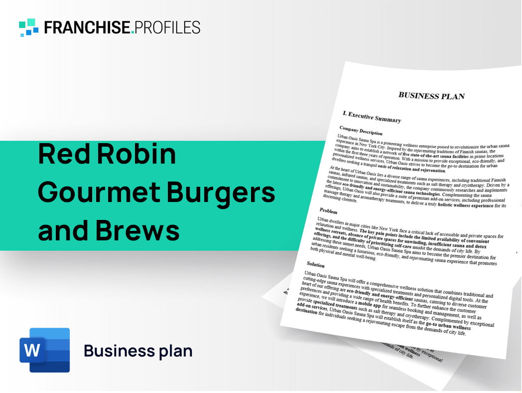 Red Robin Gourmet Burgers and Brews Franchise Business Plan Template