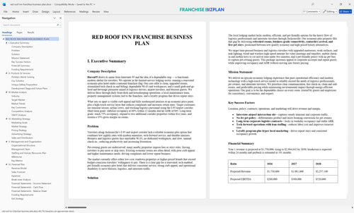 red roof inn franchise business plan 1