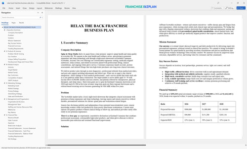 relax back franchise business plan 1