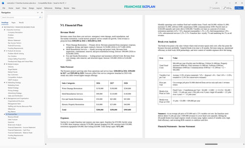 restoration 1 franchise business plan 6