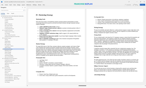 restoration specialties franchise business plan 4