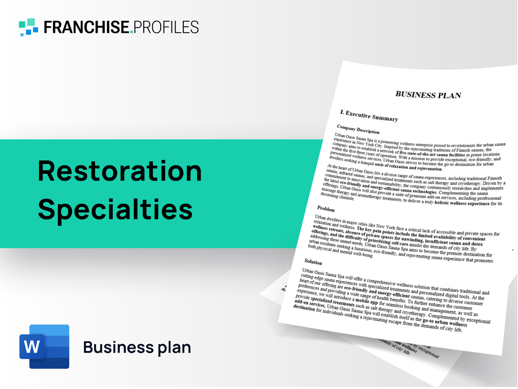 Restoration Specialties Franchise Franchise Business Plan Template