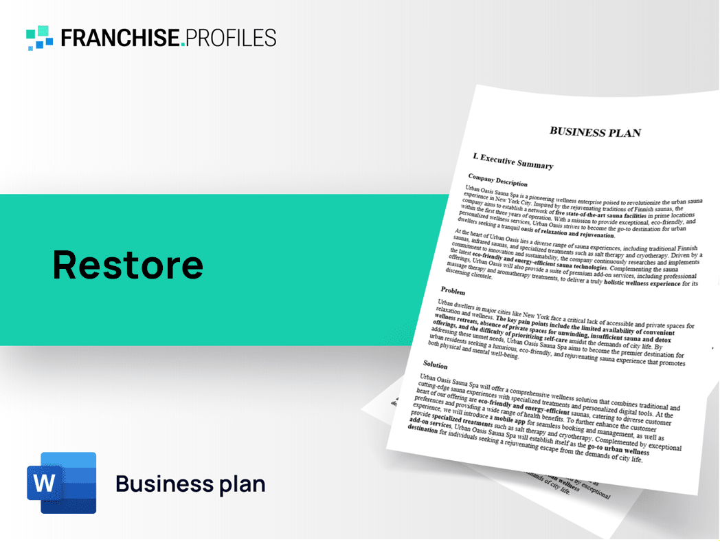 Restore Franchise Business Plan Template