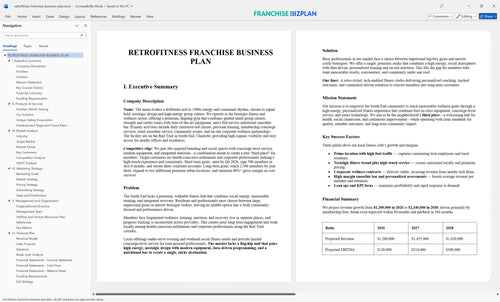 retrofitness franchise business plan 1