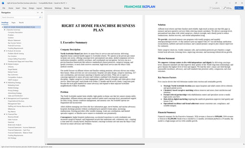 right at home franchise business plan 1