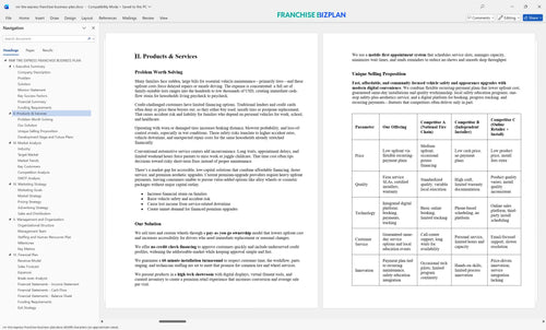 rnr tire express franchise business plan 2