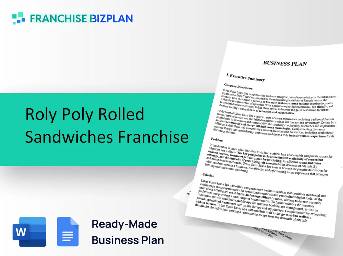 Roly Poly Rolled Sandwiches Franchise Business Plan 2026 Updated