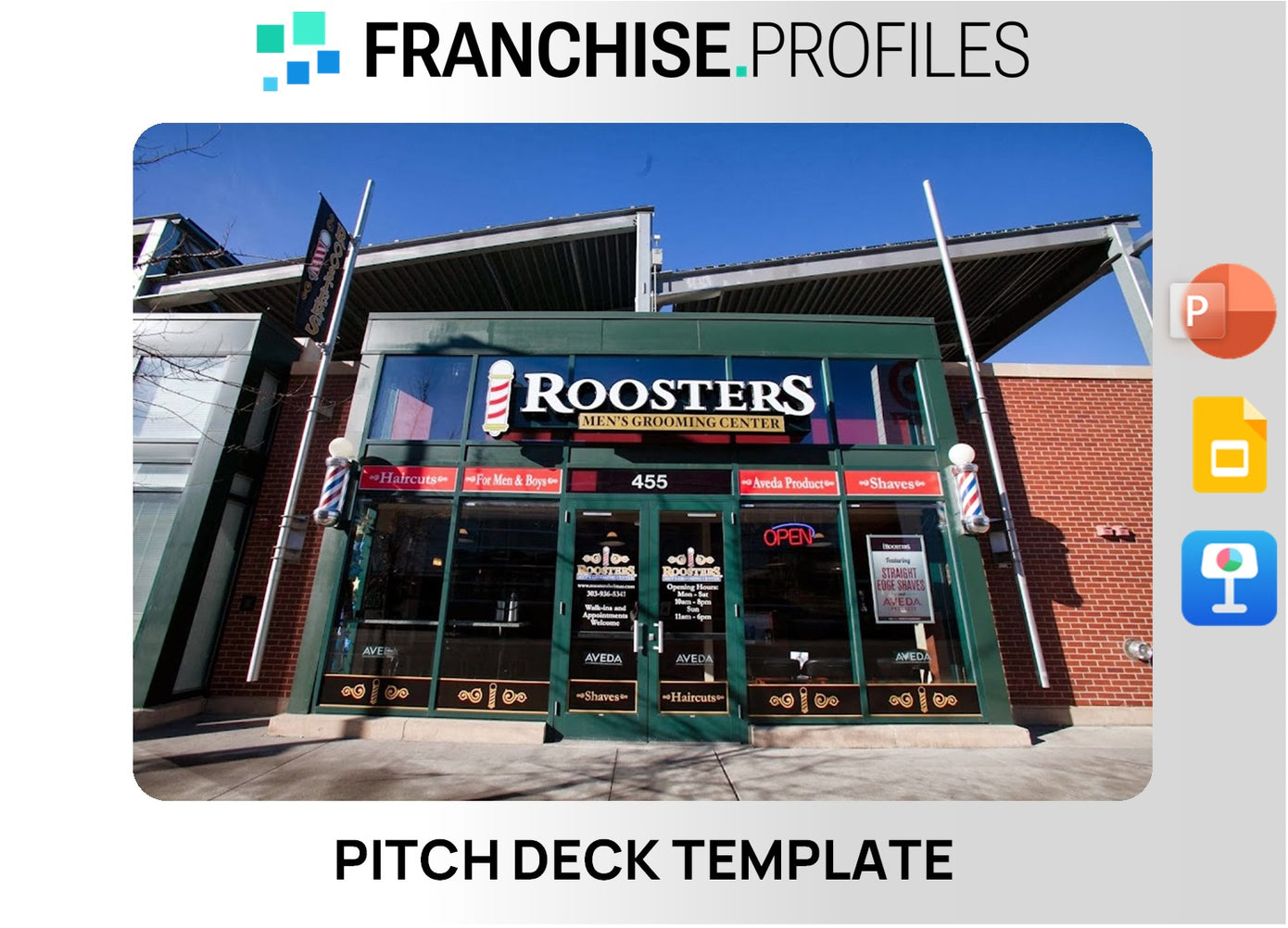 Roosters Men's Grooming Center Franchise Pitch Deck Template