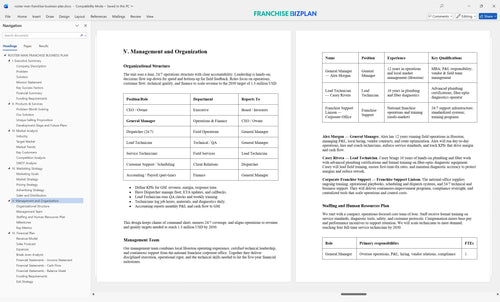 rooter man franchise business plan 5