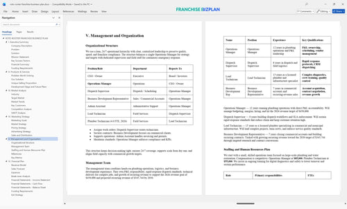 roto rooter franchise business plan 5