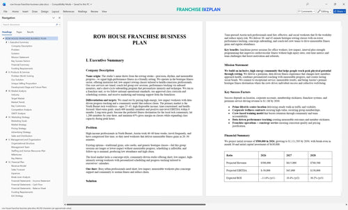 row house franchise business plan 1