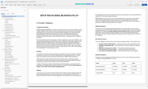 rsvp franchise business plan 1