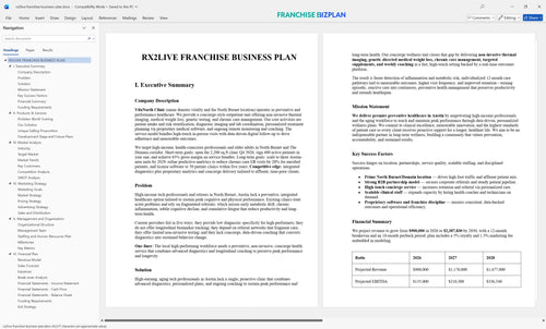 rx2live franchise business plan 1