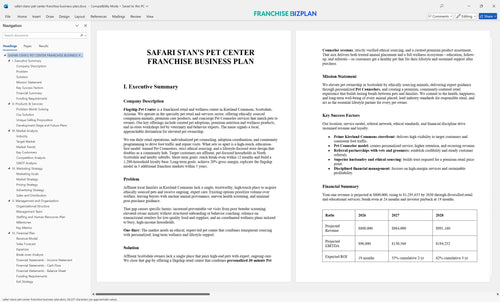 safari stans pet center franchise business plan 1