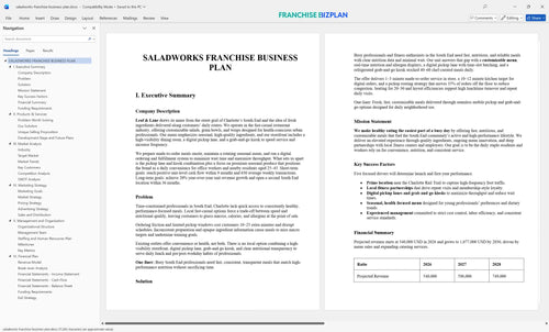 saladworks franchise business plan 1