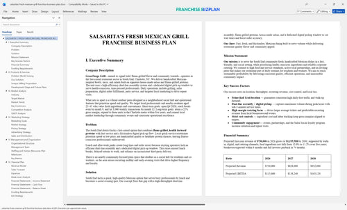 salsaritas fresh mexican grill franchise business plan 1