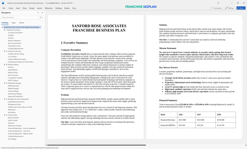 sanford rose associates franchise business plan 1