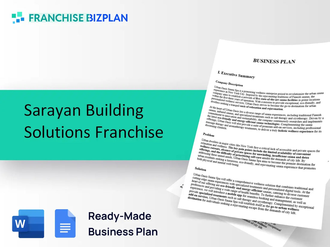 Sarayan Building Solutions Franchise Business Plan 2026 Updated