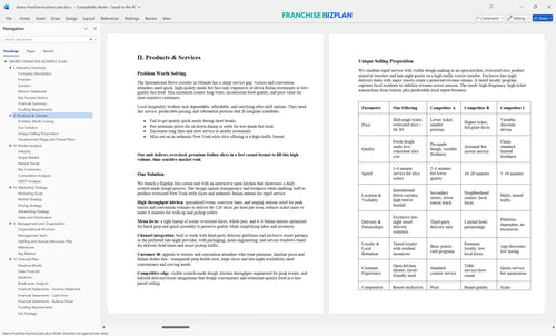 sbarro franchise business plan 2