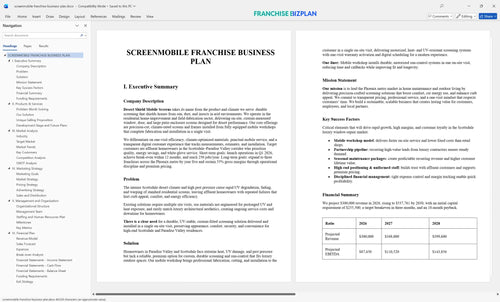 screenmobile franchise business plan 1