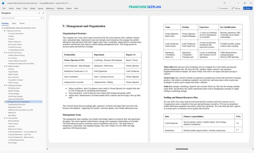 screenmobile franchise business plan 5