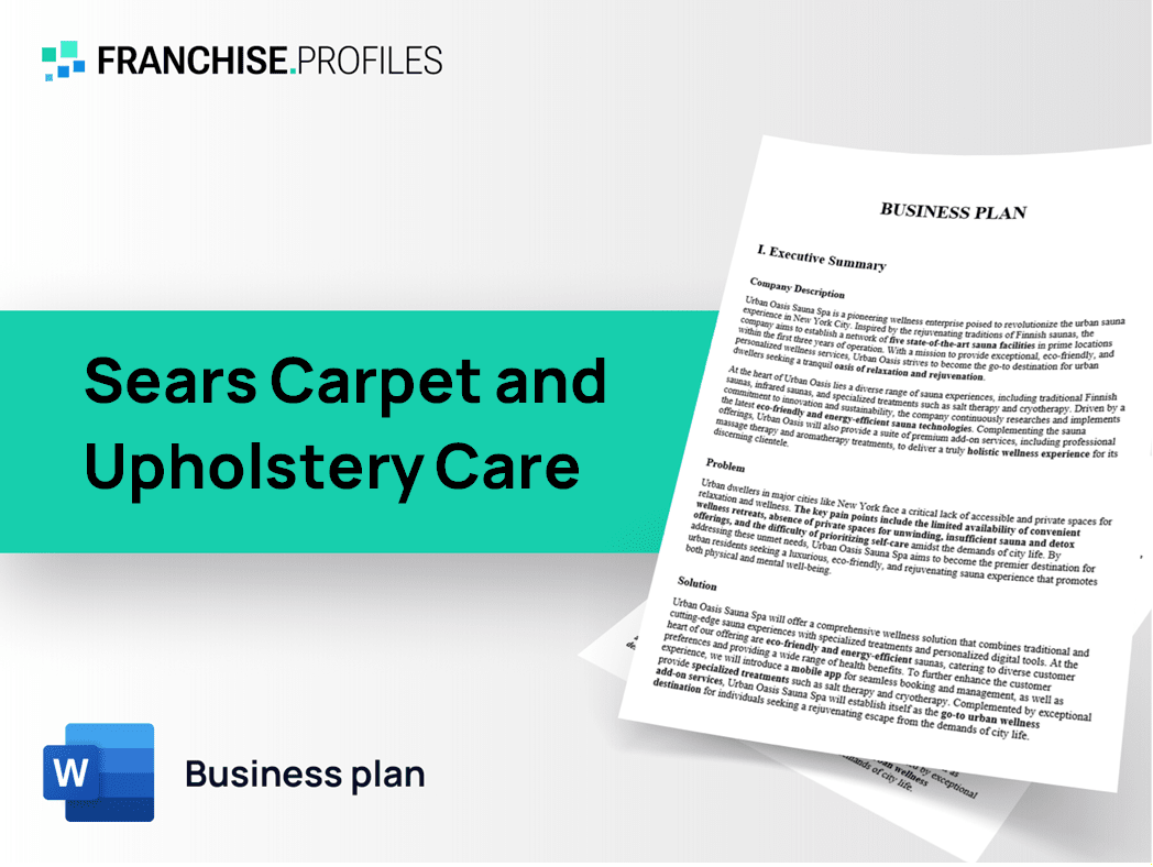 Sears Carpet and Upholstery Care Franchise Business Plan Template