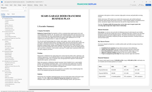 sears garage door franchise business plan 1