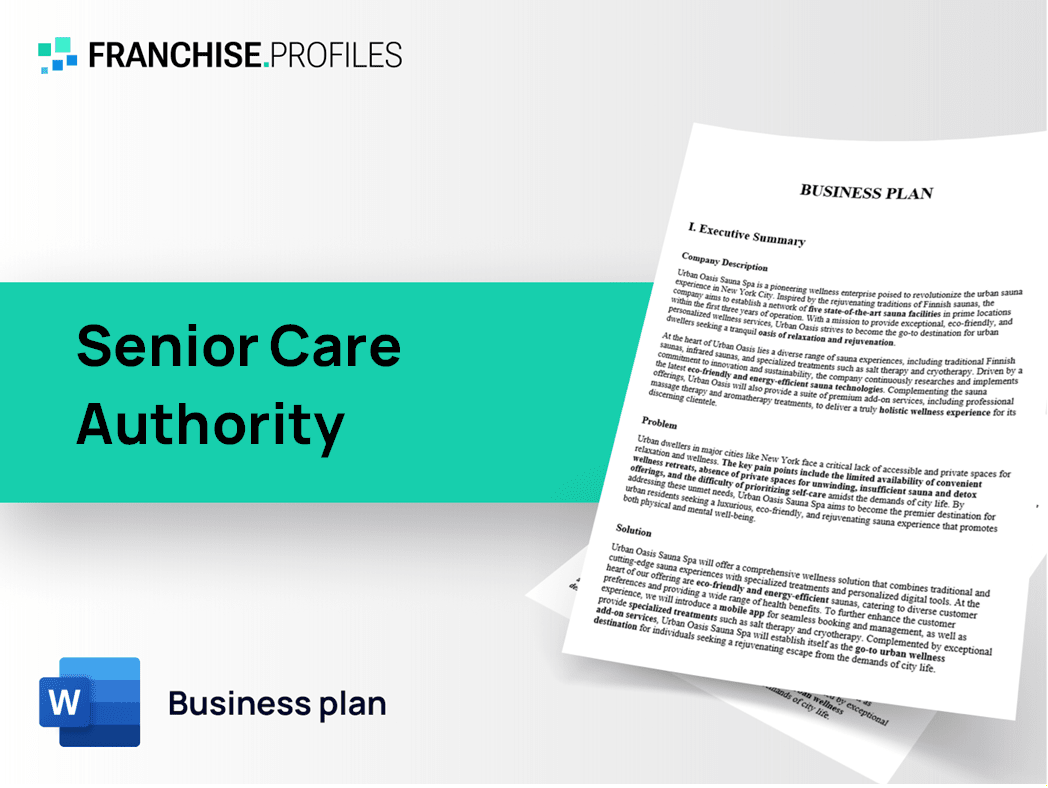 Senior Care Authority Franchise Business Plan Template