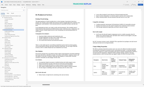 senior helpers franchise business plan 2