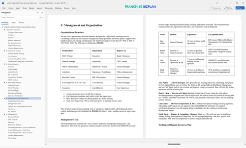 senior helpers franchise business plan 5