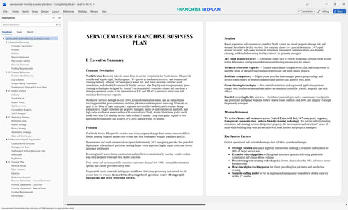 servicemaster franchise business plan 1