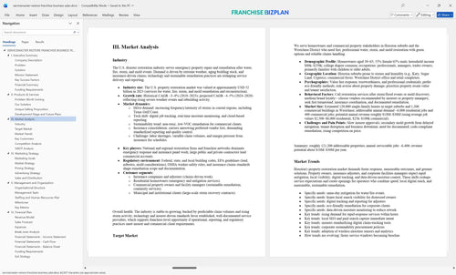 servicemaster restore franchise business plan 3