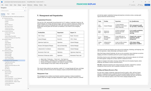 servicemaster restore franchise business plan 5