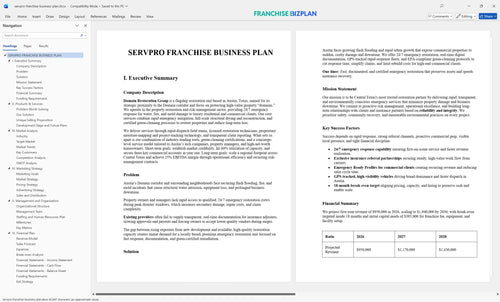 servpro franchise business plan 1