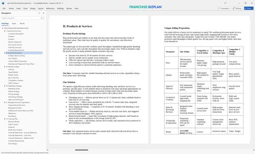 seva franchise business plan 2