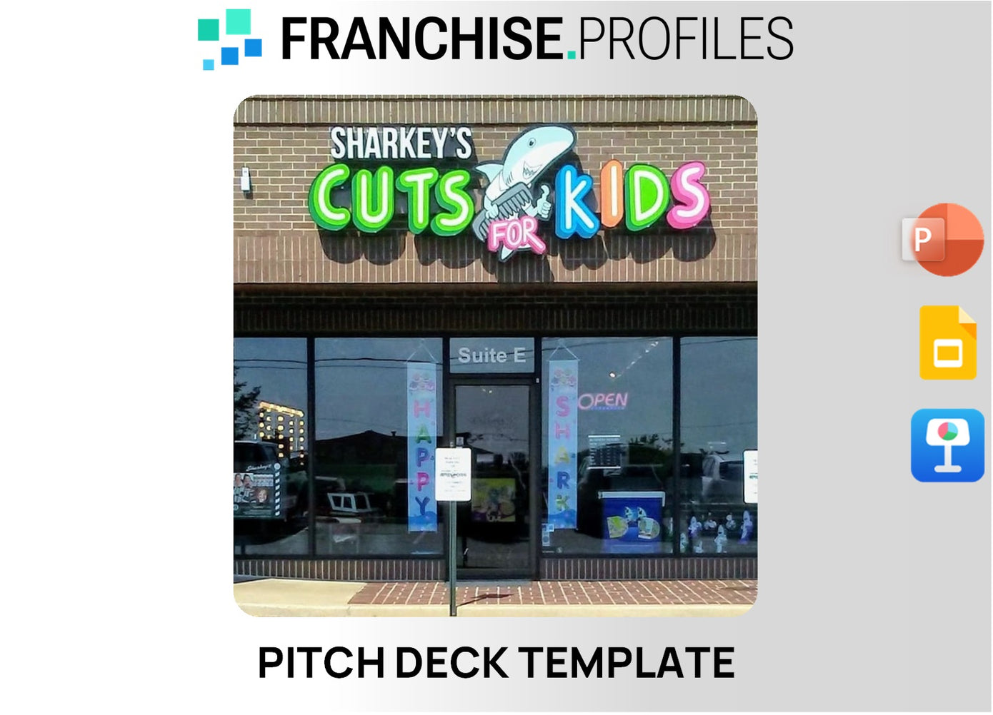 Sharkey's Cuts for Kids Franchise Pitch Deck Template