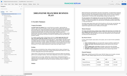shelfgenie franchise business plan 1
