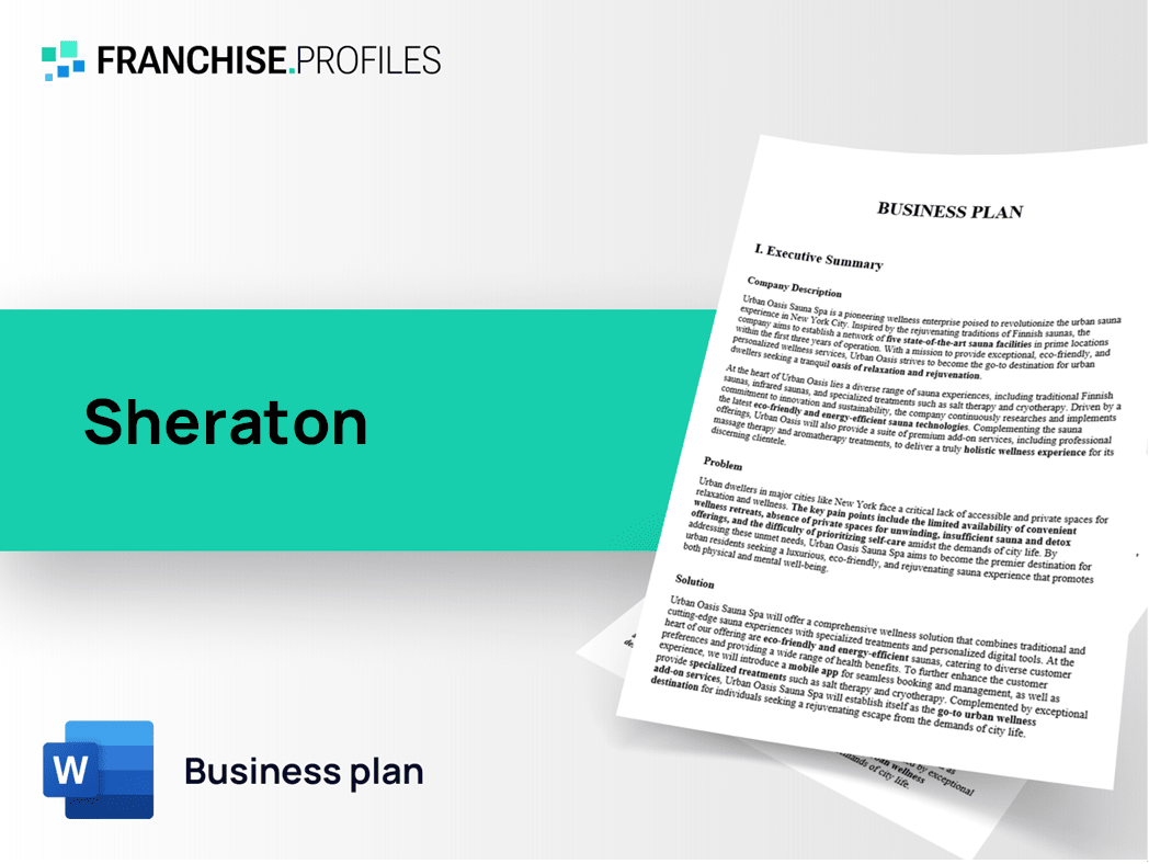 Sheraton Franchise Business Plan Template