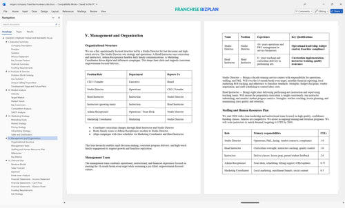 singers company franchise business plan 5