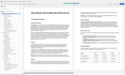 sir speedy franchise business plan 1
