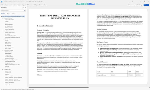 skin type solutions franchise business plan 1