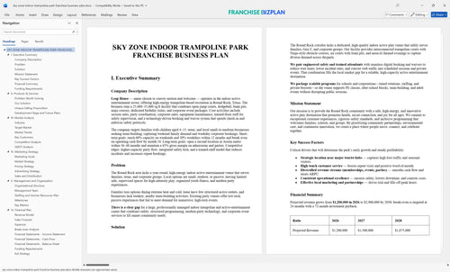 sky zone indoor trampoline park franchise business plan 1
