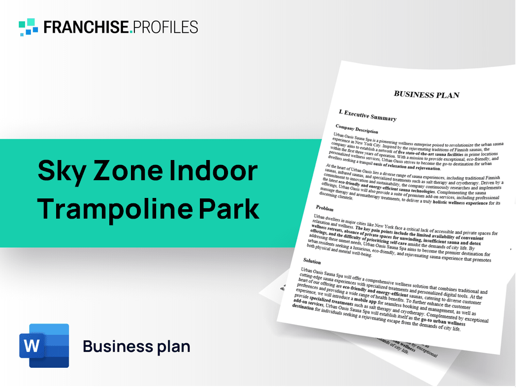 Sky Zone Indoor Trampoline Park Franchise Business Plan Template