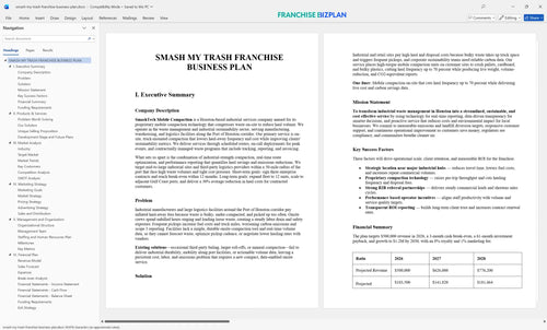 smash my trash franchise business plan 1